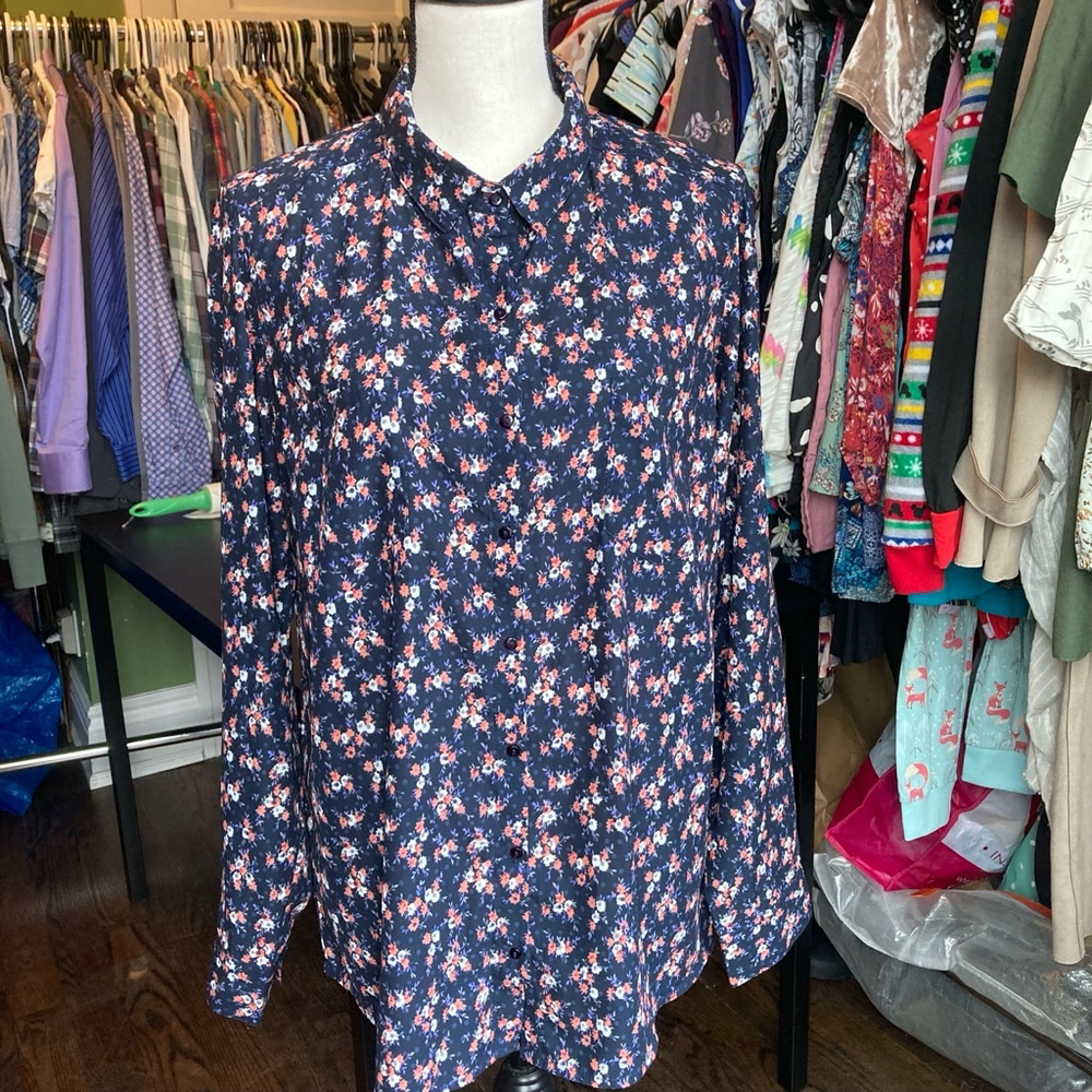 Women's Pimkie Blouse, L, Black Floral